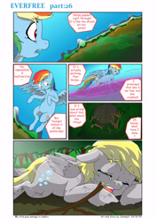 Size: 6611x9344 | Tagged: safe, artist:jeremy3, derpibooru import, derpy hooves, rainbow dash, pegasus, pony, comic:everfree, absurd resolution, comic, crying, female, mare, unconscious