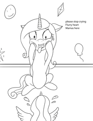 Size: 2550x3300 | Tagged: safe, artist:diaperednight, princess cadance, princess flurry heart, alicorn, pony, crying, female, mother and child, mother and daughter, parent and child, silly face