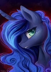 Size: 1024x1448 | Tagged: safe, artist:konnyart, princess luna, alicorn, pony, female, mare, redraw, solo