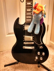 Size: 2448x3264 | Tagged: safe, artist:carb0nbrony, rainbow dash, guitar, irl, musical instrument, photo, plushie