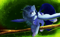 Size: 4200x2572 | Tagged: dead source, safe, artist:auroriia, princess luna, alicorn, pony, female, mare, solo, tree branch