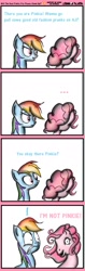 Size: 744x2368 | Tagged: safe, artist:lennonblack, derpibooru import, pinkie pie, rainbow dash, earth pony, pegasus, pony, g3, too many pinkie pies, ..., comic, exclamation point, horrified, i'm not stu, meme, pinkie blind, reference, rugrats, shocked, shrunken pupils