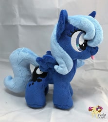 Size: 900x1012 | Tagged: safe, artist:ketika, princess luna, pony, female, filly, irl, photo, plushie, solo, tongue out, woona, younger