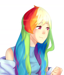 Size: 1567x1834 | Tagged: safe, artist:amdraw, derpibooru import, rainbow dash, human, humanized, solo