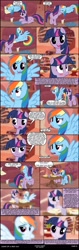 Size: 992x3150 | Tagged: safe, artist:skipsy, rainbow dash, twilight sparkle, pegasus, pony, comic:dawn of a new day, bedroom eyes, blushing, comic, female, golden oaks library, lesbian, shipping, twidash