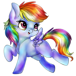 Size: 900x900 | Tagged: safe, artist:twiddledittle, rainbow dash, pegasus, pony, cute, dashabetes, filly, filly rainbow dash, solo