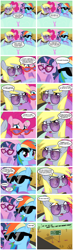 Size: 1240x4230 | Tagged: safe, artist:faikie, derpibooru import, derpy hooves, pinkie pie, rainbow dash, twilight sparkle, earth pony, pegasus, pony, comic, female, mare, sunglasses, the hangover