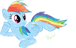 Size: 9353x6000 | Tagged: safe, artist:herbsmoker, derpibooru import, rainbow dash, pegasus, pony, absurd resolution, draw me like one of your french girls, paintbrush, solo