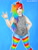 Size: 1547x2017 | Tagged: safe, artist:ravendaniels, derpibooru import, rainbow dash, human, clothes, devil horn (gesture), humanized, rainbow socks, socks, solo, striped socks, traditional art