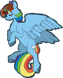 Size: 782x963 | Tagged: safe, artist:weepysheep, rainbow dash, pegasus, pony, floral head wreath, solo, sticker, sticker design, unshorn fetlocks