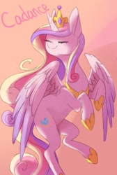 Size: 540x802 | Tagged: safe, artist:watawata_pony, princess cadance, alicorn, pony, crown, eyes closed, female, jewelry, mare, regalia, solo