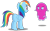 Size: 1129x708 | Tagged: safe, artist:dashiesparkle, derpibooru import, rainbow dash, pegasus, pony, agnieszka mrozińska, ashleigh ball, crossover, english, exploitable meme, meme, pac-man, pinky, polish, same voice actor, simple background, transparent background