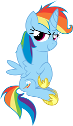 Size: 3617x6188 | Tagged: safe, artist:jbabajaarts, rainbow dash, alicorn, pony, absurd resolution, race swap, rainbowcorn, shoes, simple background, solo, transparent background, vector