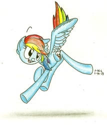 Size: 796x932 | Tagged: safe, artist:trace-101, derpibooru import, rainbow dash, pegasus, pony, solo, traditional art