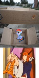 Size: 828x1676 | Tagged: safe, rainbow dash, pegasus, pony, dashie meme, evil people finding dash meme, exploitable meme, prince heinel, voltes v