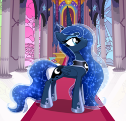 Size: 1074x1031 | Tagged: safe, artist:sugaryicecreammlp, princess luna, alicorn, pony, solo, throne room