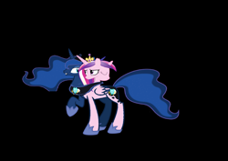 Size: 2905x2061 | Tagged: safe, artist:theunknowenone1, princess cadance, princess luna, alicorn, pony, conjoined, female, filly, four heads, fusion, mare, multiple heads, we have become one