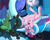 Size: 750x600 | Tagged: safe, artist:kluxredyard, princess cadance, queen chrysalis, alicorn, changeling, changeling queen, pony, unicorn, bed, bedroom, colored, female, happy, luna's room, mare, open mouth, smiling