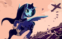 Size: 2150x1350 | Tagged: artist needed, safe, princess luna, alicorn, pony, aircraft, female, flying, mare, solo