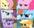 Size: 500x410 | Tagged: safe, derpibooru import, applejack, fluttershy, pinkie pie, rainbow dash, rarity, twilight sparkle, earth pony, pegasus, pony, unicorn, card, frown, glare, mane six, poker face