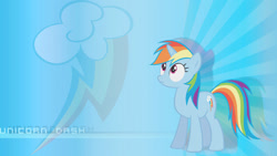 Size: 1024x576 | Tagged: safe, derpibooru import, rainbow dash, pony, unicorn, race swap, wallpaper