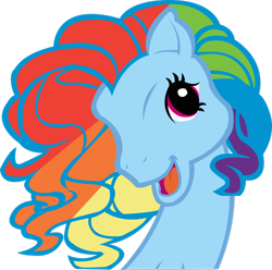 Size: 898x890 | Tagged: safe, derpibooru import, rainbow dash, rainbow dash (g3), g3, too many pinkie pies, g4 to g3, generation leap, simple background, solo, transparent background, vector