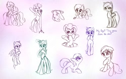 Size: 1765x1108 | Tagged: safe, artist:fajeh, derpibooru import, fluttershy, lyra heartstrings, pinkie pie, rainbow dash, scootaloo, sweetie belle, earth pony, pegasus, pony, portal, sketch dump