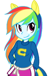 Size: 260x400 | Tagged: safe, artist:maki-badfox, rainbow dash, equestria girls, cheerleader, solo, wondercolts