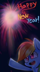 Size: 720x1280 | Tagged: safe, artist:louderpony, derpibooru import, rainbow dash, pegasus, pony, new year, solo