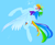 Size: 989x808 | Tagged: safe, artist:swiftyuki, rainbow dash, pegasus, pony, female, mare, simple background, solo