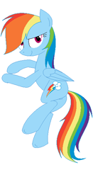 Size: 309x590 | Tagged: safe, artist:hyolark, derpibooru import, rainbow dash, pegasus, pony, looking at you, plot, simple background, solo