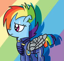 Size: 979x936 | Tagged: safe, artist:pastelhorses, derpibooru import, rainbow dash, pegasus, pony, alternate timeline, apocalypse dash, crystal war timeline, scar, solo