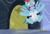 Size: 1010x689 | Tagged: safe, derpibooru import, screencap, rainbow dash, pegasus, pony, tanks for the memories, clothes, cropped, discovery family logo, faic, female, lab coat, mare, weather factory, weather factory uniform