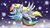 Size: 4267x2400 | Tagged: safe, artist:bluesparkks, derpibooru import, derpy hooves, rainbow dash, pegasus, pony, female, flying, glomp, hug, hug from behind, mare, snow, snowfall, winter