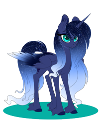 Size: 415x505 | Tagged: safe, alternate version, artist:peridotkitty, princess luna, alicorn, pony, female, mare, simple background, solo, transparent background, unshorn fetlocks