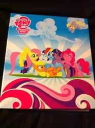 Size: 1936x2592 | Tagged: safe, derpibooru import, applejack, derpy hooves, fluttershy, pinkie pie, rainbow dash, rarity, twilight sparkle, pony, book, card binder, irl, merchandise, photo, vector