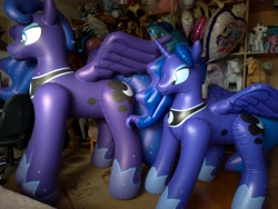 Size: 4032x3024 | Tagged: safe, artist:arniemkii, princess luna, alicorn, pony, unicorn, bootleg, hongyi, inflatable, inflatable toy, inflation, my little pony