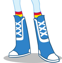 Size: 400x406 | Tagged: safe, derpibooru import, rainbow dash, equestria girls, boots, clothes, simple background, socks, white background