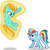 Size: 1360x1369 | Tagged: safe, artist:punzil504, derpibooru import, lightning dust, rainbow dash, pony, unicorn, alternate universe, levitation, magic, race swap, self-levitation, simple background, telekinesis, transparent background, unicorn lightning dust, unicorn rainbow dash, vector