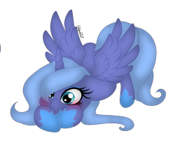 Size: 3160x2580 | Tagged: safe, artist:leanne264, artist:minelvi, princess luna, alicorn, pony, female, filly, high res, simple background, solo, transparent background, woona, younger