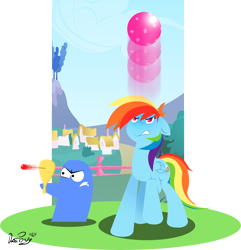 Size: 1600x1663 | Tagged: safe, artist:datponypl, rainbow dash, pegasus, pony, bloo (foster's), crossover, foster's home for imaginary friends