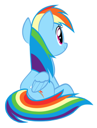 Size: 4673x6120 | Tagged: safe, artist:greenmachine987, derpibooru import, rainbow dash, pegasus, pony, absurd resolution, cute, dashabetes, simple background, sitting, solo, transparent background, vector