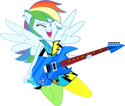 Size: 1000x850 | Tagged: safe, artist:seahawk270, derpibooru import, rainbow dash, equestria girls, rainbow rocks, electric guitar, guitar, ponied up, simple background, solo, transparent background, vector