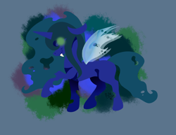 Size: 1100x850 | Tagged: safe, artist:residentmedic, princess luna, queen chrysalis, changeling, changeling queen, female, fusion, glow, mare, solo