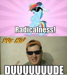 Size: 435x490 | Tagged: safe, rainbow dash, human, '90s kid, atop the fourth wall, irl, linkara, photo