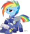 Size: 835x957 | Tagged: safe, artist:lookmaidrew, artist:midnightblitzz, derpibooru import, rainbow dash, pegasus, pony, the cutie re-mark, alternate timeline, apocalypse dash, clothes, crystal war timeline, helmet, scar, simple background, solo, transparent background, uniform, vector