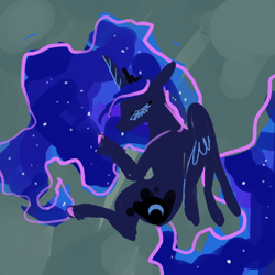 Size: 1024x1024 | Tagged: safe, artist:witchette, princess luna, alicorn, pony, crown, eyestrain warning, female, jewelry, mare, regalia, sleeping, solo