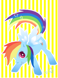 Size: 600x800 | Tagged: safe, artist:as2muu, rainbow dash, pegasus, pony, blue coat, female, mare, multicolored mane, pixiv, solo