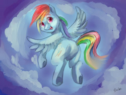 Size: 1600x1200 | Tagged: safe, artist:trojan-pony, rainbow dash, pegasus, pony, detailed background, female, mare, solo