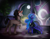 Size: 1768x1375 | Tagged: safe, artist:nati789, king sombra, princess luna, alicorn, pony, unicorn, clothes, dress, female, lumbra, male, night, phantom of the opera, shipping, straight